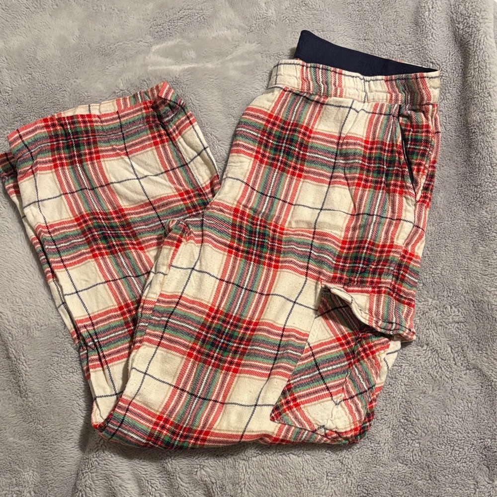 EUC Women’s Aerie Festive Plaid Cargo Pajama Bottoms Size M